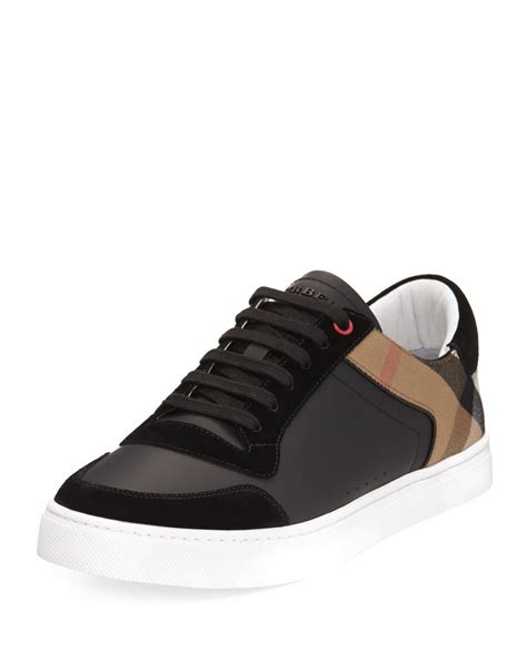 black burberry men's reeth leather low-top sneakers|Burberry Men's Reeth Low Top Sneakers .